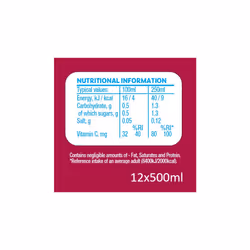 Ribena Strawberry Juice Drink No Added Sugar 500ml - Multipack of 12 | Real Fruit | Rich In Vitamin C | No Artificial Colours or Flavours | Fruity