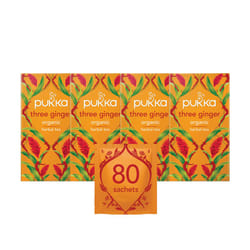 Pukka Herbs | Three Ginger Organic Herbal Tea Box | Digestion-Aiding Infusion With Ginger, Turmeric, And Galangal | Ideal After Meals | Caffeine Free