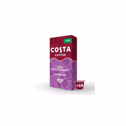 Costa Dark Intense Roast Aluminium Coffee Pods (Pack of 10, Total 100 Coffee Capsules)
