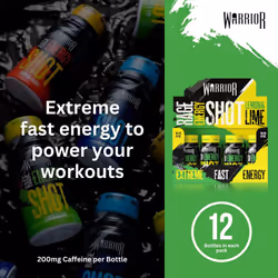 Warrior Rage Energy Shot ? Pre Workout Shot ? Energy Drink ? 12 x 60ml ? Ready to Drink Supplement ? 200mg Caffeine ? Natural Flavourings, No Added