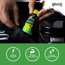 Warrior Rage Energy Shot ? Pre Workout Shot ? Energy Drink ? 12 x 60ml ? Ready to Drink Supplement ? 200mg Caffeine ? Natural Flavourings, No Added