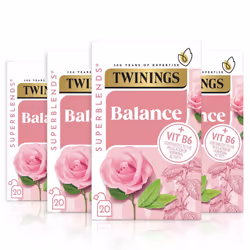 Twinings Superblends Balance Tea - Lemon Balm. Lemon Verbena, Rose Petals & Spearmint with Vitamin B6 - Hormone Balance for W ...