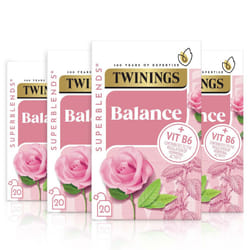 Twinings Superblends Balance Tea - Lemon Balm. Lemon Verbena, Rose Petals & Spearmint with Vitamin B6 - Hormone Balance for Women, 80 Biodegradable