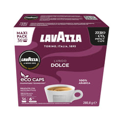 Lavazza A Modo Mio Lungo Dolce, 36 Coffee Capsules, with Aromatic Notes of Dried Fruits, for a Sweet Espresso, 100% Arabica, Intensity 6/13, Medium