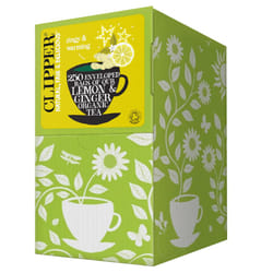 Clipper Organic Lemon & Ginger Tea Bags | 250 Individually Wrapped Teabags | Bulk Buy, Home & Catering | Caffeine-Free Herbal Tea Bags |