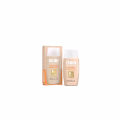 ISDIN Fusion Water Color SPF 50 (Light) 50ml, Tinted daily facial sun cream, Ultra-light texture