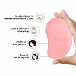 Tangle Teezer | The Thick & Curly Detangling Hairbrush | Strong Two-Tiered Teeth | Palm-Friendly | Suitable for Wet & Dry Hair |Get Frizz-Free,