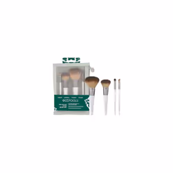 EcoTools On-The-Go Makeup Brush Kit, Travel-Friendly Brush Set, Mini-Size Makeup Tools for Powders, Blush, Bronzer, & Eyeshad ...