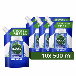 Radox Mineral Therapy Feel Awake 2-in-1 Body Wash & Shampoo Eco Refill Shower Gel with a sea mineral & fennel fragrance for a ...