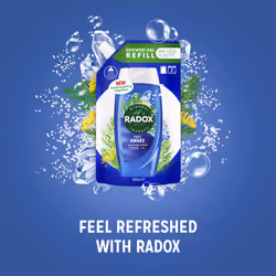 Radox Mineral Therapy Feel Awake 2-in-1 Body Wash & Shampoo Eco Refill Shower Gel with a sea mineral & fennel fragrance for a refreshing experience