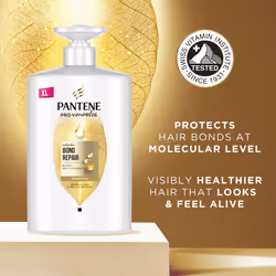 Pantene Molecular Bond Repair Shampoo with Biotin. Pump Bottle Dispenser 1000ml. Pro-V Concentrated Formula for Dry Damaged Hair, Protects and Leaves