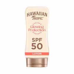 Hawaiian Tropic Glowing Protection Sunscreen Lotion, Water Resistant SPF 50 UVA + UVB Protection Suncream, Tropical Scent Sun ...