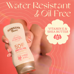 Hawaiian Tropic Glowing Protection Sunscreen Lotion, Water Resistant SPF 50 UVA + UVB Protection Suncream, Tropical Scent Sun Lotion with Shea Butter,
