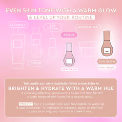 Glow Recipe Niacinamide Hue Drops Face Serum - Tinted Serum + Glow Drops to Bronze, Brighten & Hydrate - Skincare Makeup Primer & Highlighter to Blur
