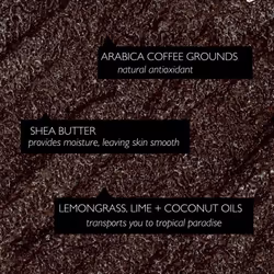 UpCircle Exfoliating Coffee Body Scrub with Lemongrass 220ml - Sea Salt, Shea Butter + Coconut Oil - Exfoliates Your Skin + Improves Circulation -