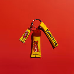 CARMEX Limited Edition Keyring Set with Strawberry Lip Balm Tube | Softens & Hydrates Lips