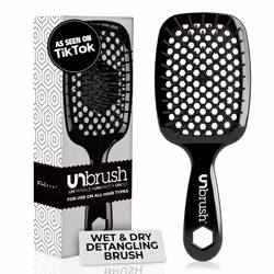 FHI HEAT Unbrush Wet & Dry Vented Detangling Hair Brush, Black