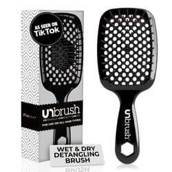 FHI HEAT Unbrush Wet & Dry Vented Detangling Hair Brush, Black