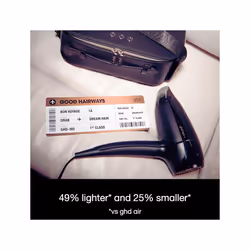 ghd Flight+ Travel Hair Dryer - Compact, Lightweight, Dual Voltage, Powerful Drying with Luxurious Travel Case (Black)