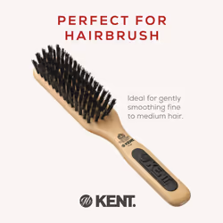 Kent Natural Shine Unisex Narrow Grooming Pure Bristle Brush