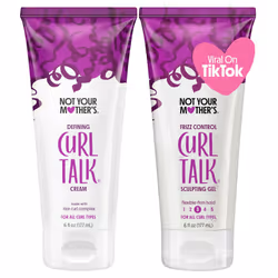 Not Your Mother's Curl Talk Frizz Control Sculpting Gel and Defining Cream (2-Pack) - 6 fl oz - Formulated with Rice Curl Com ...