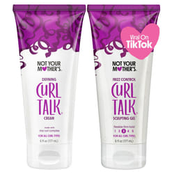 Not Your Mother's Curl Talk Frizz Control Sculpting Gel and Defining Cream (2-Pack) - 6 fl oz - Formulated with Rice Curl Complex - For All Curly Hair