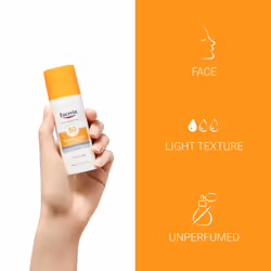 Eucerin Photoageing Control Sun Fluid SPF 50+ 50ml, Advanced Protection from Sun-Induced Photoageing and Wrinkles, Anti-Age Facial Sunscreen with UV