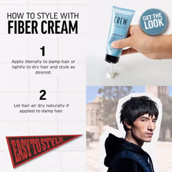 American Crew Fiber Cream with Medium Hold & Shine for Flexibility & Control (100ml) For All Hair Types, Hair Styling for Men