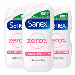 Sanex Shower Gel Zero% for Sensitive Skin 415ml - Pack of 3