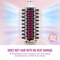 Shark SmoothStyle Heated Brush and Comb, Wet & Dry Modes, Smoothing Hot Air Brush with 3 Temperatures, Soft & Voluminous Finish For All Hair Types,
