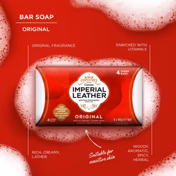 Imperial Leather Bar Soap Original Classic Cleansing Bar, Gentle Skin Care, Bulk Buy, Pack of 8 x 4 bars of 90 g (total 32 bars)