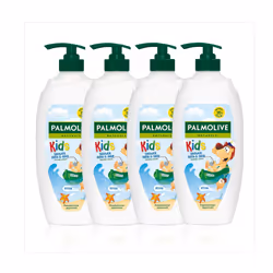 Palmolive Naturals Kids Shower Gel 4x750ml pump vitamin E body wash to nourish skin, leaves skin feeling soft, with plantbase ...