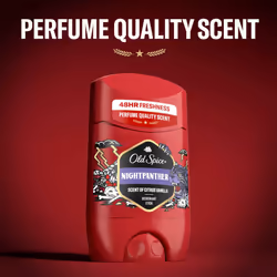 Old Spice Night Panther Deodorant Stick For Men 50 ml, 48H Fresh, 0% Aluminium Salts, Anti-White Marks and Yellow Stains x6