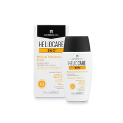 Heliocare 360 Mineral Tolerance Fluid SPF50 50ml / Mineral Sunscreen For Face/Daily UVA UVB Visible Light and infrared-A Hypoallergenic Sun