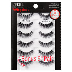 Ardell False Eyelashes Demi Wispies | 6-Pair Multipack | Natural-Looking Wispy Effect | Medium Volume & Length | Comfortable Invisiband |