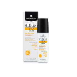 Heliocare 360 Color Gel Oil-Free Beige SPF 50 50ml / Gel Sunscreen For Face/Daily UVA UVB Visible Light Infrared-A Anti-Ageing Sun Protection/Matte