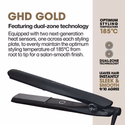 ghd Gold Hair Straightener & Styler in Black - Professional Styling, for Sleek, Smooth Styles with More Shine - for All Hair Types (UK Plug)