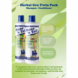 Mane 'n Tail Herbal Gro Shampoo and Conditioner Twin Pack, Nourishes and Strengthens, Olive Oil and Keratin, 355 ml (Pack of 1)
