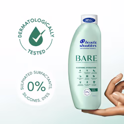 Head & Shoulders Anti dandruff Shampoo, Soothing Hydration Sulphate free, 2 x 400 ml, Duo Pack. Bare Shampoo For Dry Itchy Flaky Scalp, Minimal