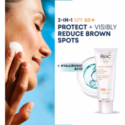 RoC - Soleil-Protect Anti-Wrinkle Smoothing Fluid SPF50+ - UVA/B Protection - Hypoallergenic Sunscreen - 50 ml
