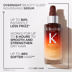 K?rastase Nutritive Nourishing Hair Serum with Niacinamide, Overnight Leave-In Treatment for Dry Hair, Lightweight and Non-Greasy, 8H Magic Night