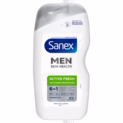 Sanex Men Skin Health Active Fresh Shower Gel 400ml X 6- Dry Skin Body Wash For Men - Controls Body Odour For 24 Hours - Deep ...