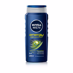 NIVEA MEN Shower Gel Energy (6 x 400ml), Energizing Body Wash with Mint Extract, All-in-1 Shower Gel for Men, Strong NIVEA Me ...