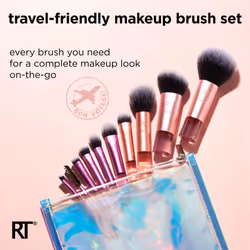 Real Techniques Travel Fantasy Mini Brush Kit, Makeup Brushes For Eyeshadow, Highlight, Contour, Powder, and Concealer, Travel-Sized Brushes and