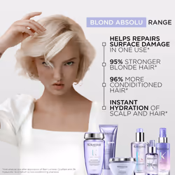 K?rastase Blond Absolu, Hydrating Illuminating Shampoo, For Lightened, Highlighted and Grey Hair, With Hyaluronic Acid & Edelweiss Flower, Bain