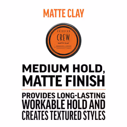 American Crew Texturising Matte Clay with Medium Hold and Low Shine, Gifts for Men, for Control and Definition, Non-Greasy formula, Hair Styling for