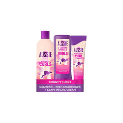 Aussie Curls Shampoo and Conditioner Set with Leave In Conditioner Curl Cream, Curly Hair Products with Coconut Oil, Jojoba Oil & Macadamia Nut Oil