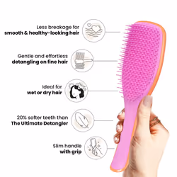 Tangle Teezer | The Fine & Fragile Ultimate Detangler Hairbrush | Soft Flex Teeth for Less Breakage | Ideal for Thinning Hair, Color-Treated &