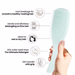 Tangle Teezer Ultimate Detangler Brush, Dry & Wet Hair Brush, Reduces Breakage for Colour-Treated, Fine, & Fragile Hair Types, Ice Blue