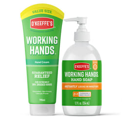 O?Keeffe?s Working Hands Value Tube, 190ml ? Hand Cream for Dry, Cracked Hands & O'Keeffe's Working Hands Orange Scented Hand Soap, 354ml - 2-in-1